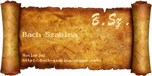 Bach Szabina névjegykártya