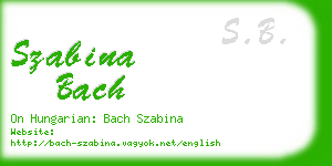 szabina bach business card